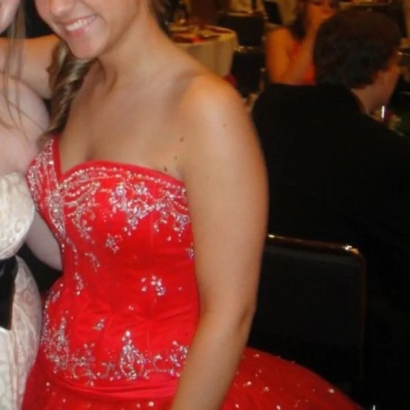 MB Bride Red Princess Prom Dress - Picture 3 of 6